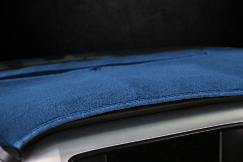 Custom dash cover edging dark blue