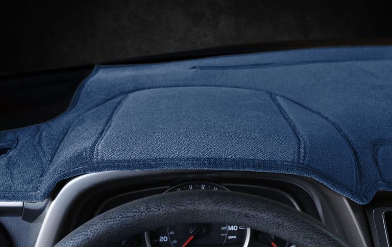 Custom fit RAV4 velour dash cover in dark blue