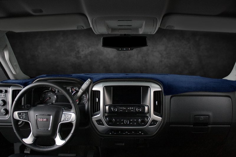 Velour dash cover for GMC Sierra in dark blue