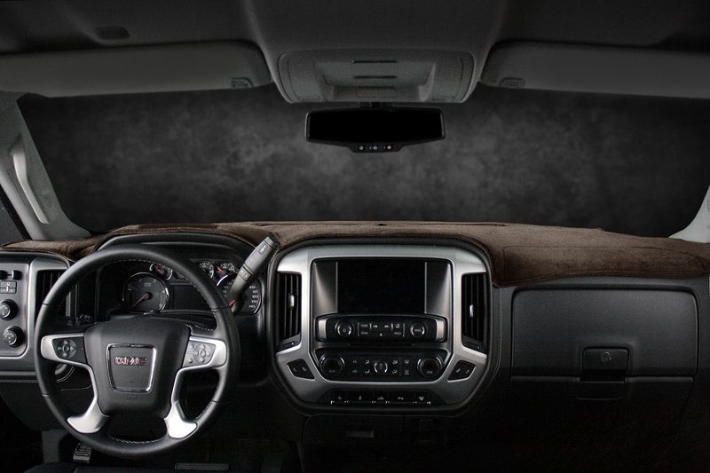 Velour dash cover for GMC Sierra in oak