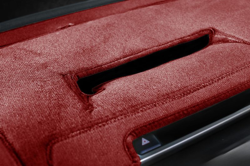 RAV4 dash cover cutouts velour in dark red