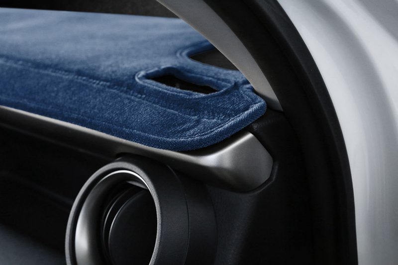 Velour dash cover edging for RAV4 in dark blue