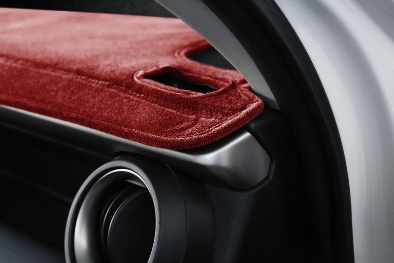 Velour dash cover edging for RAV4 in dark red