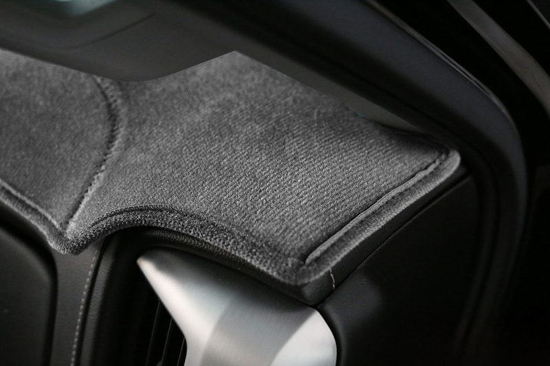 GMC Sierra dash cover edging in velour in charcoal