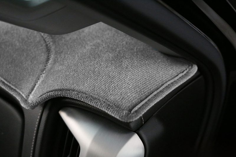 GMC Sierra dash cover edging in velour in gray