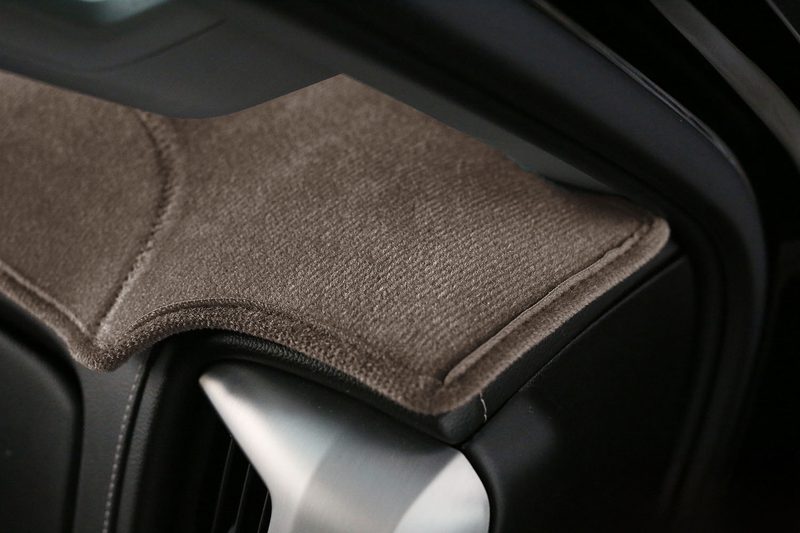 GMC Sierra dash cover edging in velour in taupe