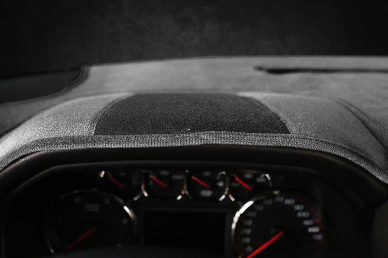 Custom velour dash cover for GMC Sierra in black