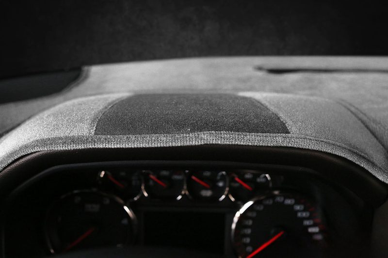 Custom velour dash cover for GMC Sierra in charcoal