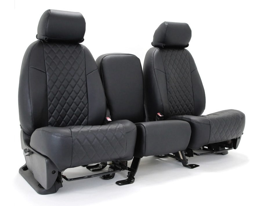 Diamond Stitch Leatherette Seat Covers for 2022 Polestar Polestar 2 