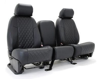 Diamond Stitch Leatherette Seat Covers for 2022 Chevrolet Traverse 