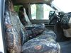 Custom seat cover in Mossy Oak Breakup fabric (customer photo)
