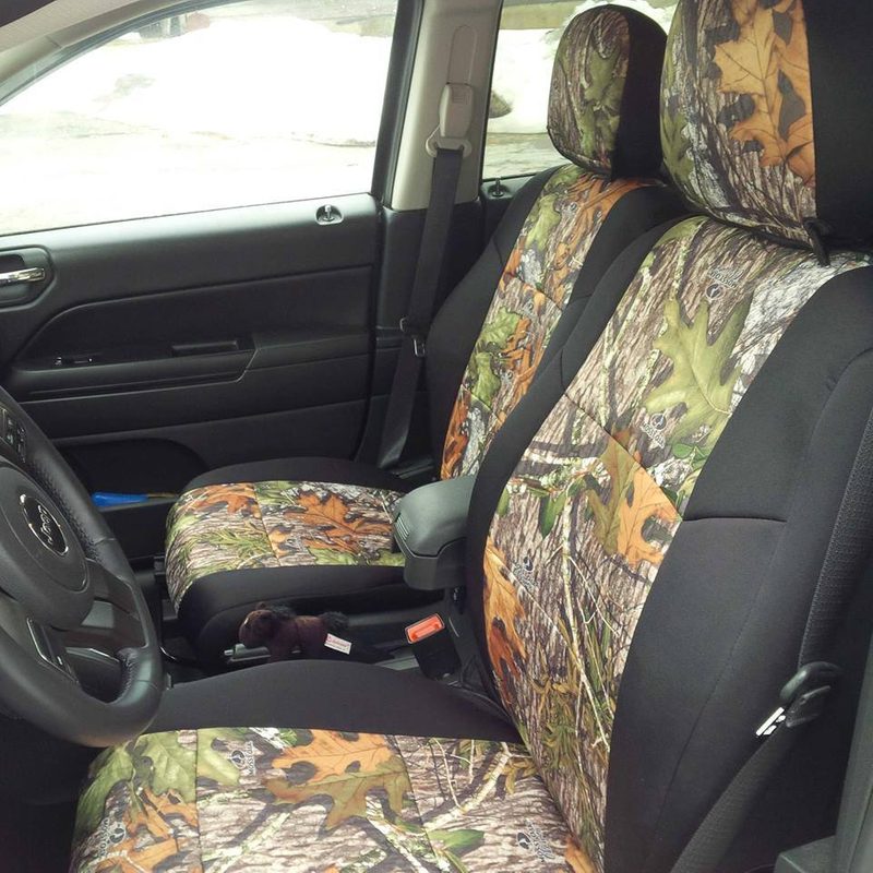 Custom seat cover in Mossy Oak Obsession fabric (customer photo)